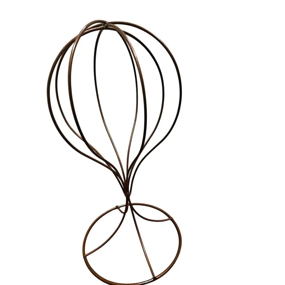 Metal Wire Hat Stand Wig Display Holder Bronze Vintage Style Retail Storage